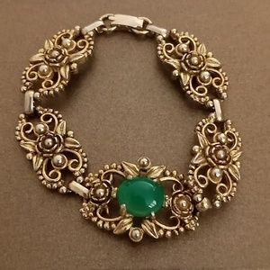 2/$20 Gold green emerald style Bracelet